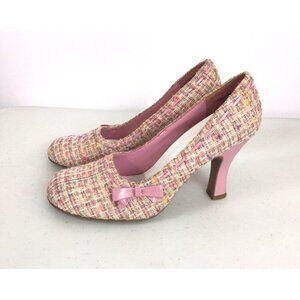 Bongo Pink Tweed Heels Y2K Elle Woods Womens 8